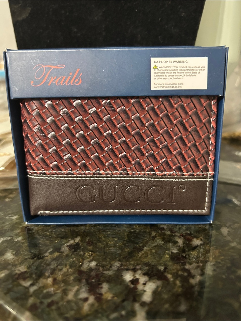 Milano Red and Brown Woven Leather Card Holder